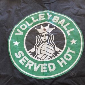 3 for 20 Volleyball Served Hot Large Mens Shirt - Starbucks Pun